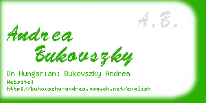 andrea bukovszky business card